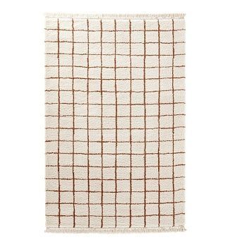 Ковер с шахматным принтом Ocana  200 x 290 см каштановый