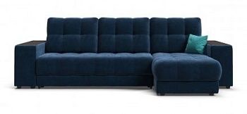 Угловой диван BOSS 3.0 XL велюр Monolit синий