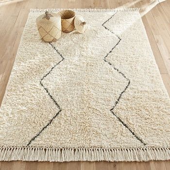 Ковер в берберском стиле из 100 шерсти размера XL Nyborg  240 x 330 см бежевый