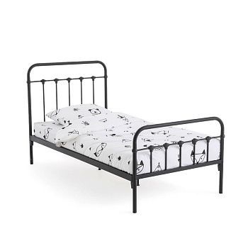 Кровать детская с прутьями Asper  90 x 190 см черный