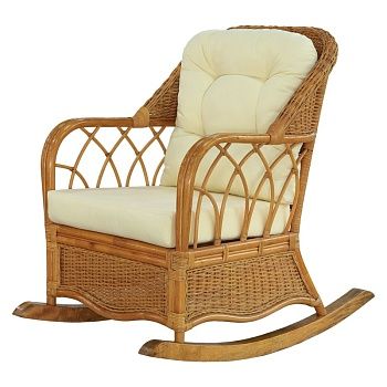 Кресло-качалка Rattan grand honey с подушками
