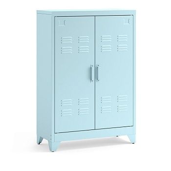 Шкаф низкий с 2 дверками из металла Hiba  синий