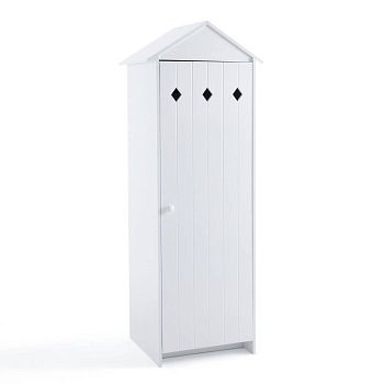Шкаф с 1 дверцей из лакированного МДФ Noa  белый