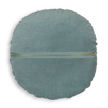 Круглая вельветовая подушка Velvet  диаметр 35 см зеленый