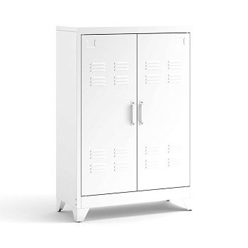 Шкаф низкий с 2 дверками из металла Hiba  белый