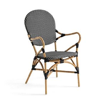 Кресло-бистро из стеблей ротанга Bistro  черный