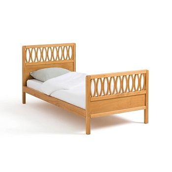Кровать в винтажном стиле с сеткой Malu  90 x 190 см каштановый