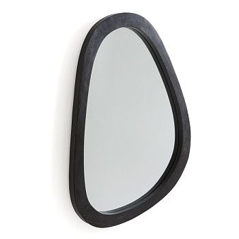 Зеркало органичной формы из массива тика Elnora  черный