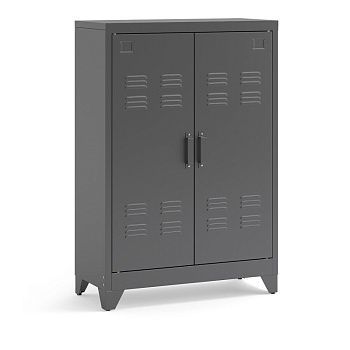 Шкаф низкий с 2 дверками из металла Hiba  серый