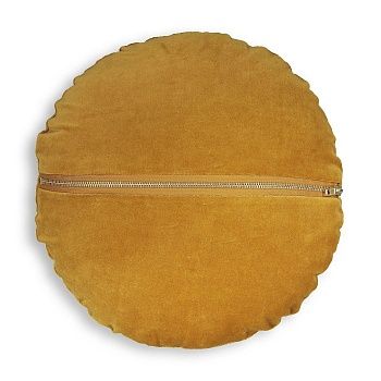 Круглая вельветовая подушка Velvet  диаметр 35 см каштановый