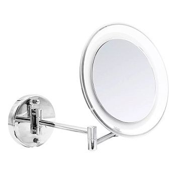 Зеркало косметическое Ridder Jasmin с подсветкой, увеличение 5x, USB/батарейки, хром