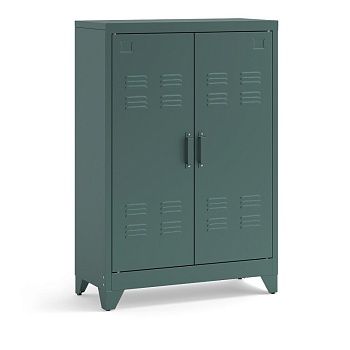 Шкаф низкий с 2 дверками из металла Hiba  зеленый