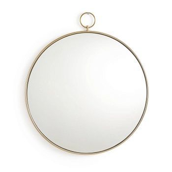 Зеркало круглое из латуни Uyova  желтый