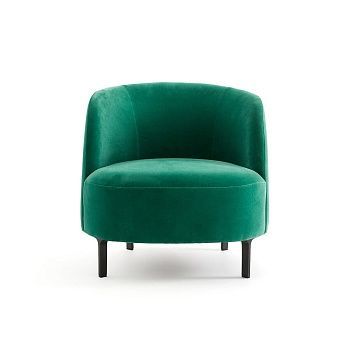 Кресло из велюра с ножками из с черным эпоксидным покрытием Xelif  1 местн. зеленый