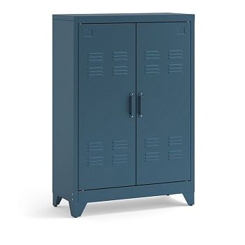 Шкаф низкий с 2 дверками из металла Hiba  синий