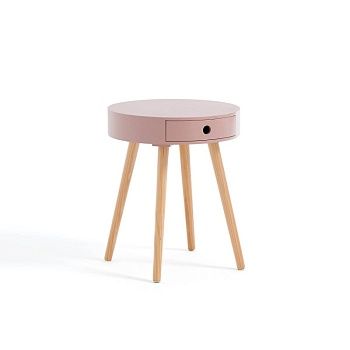 Маленький круглый прикроватный столик Selisa  розовый