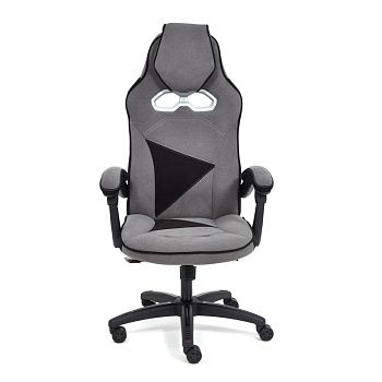 Кресло компьютерное ТС 67х49х142см флок серый/чёрный