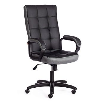 Кресло компьютерное TC искусственная кожа чёрное с серым 61х47х126 см
