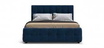 Кровать BOSS 160 велюр Monolit синяя