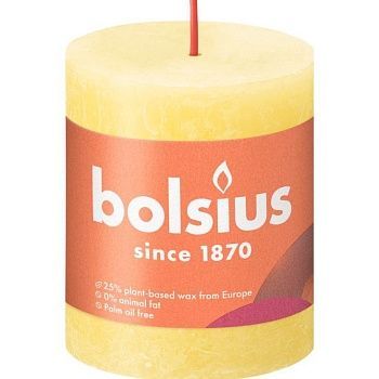 Свеча Bolsius рустик 10х5 см shine солнечно-желтая