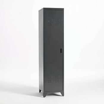 Шкаф для одежды металлический в американском стиле Hiba  серый