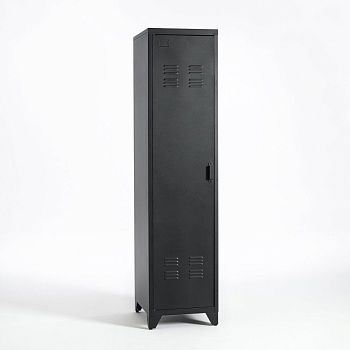 Шкаф для одежды металлический в американском стиле Hiba  черный