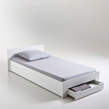 Кровать 1-спальная с сеткой и ящиком Crawley  90 x 190 см белый