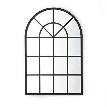 Зеркало в индустриальном стиле в форме окна Lenaig  черный