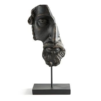 Статуэтка в форме лица из пластика Waraji  черный
