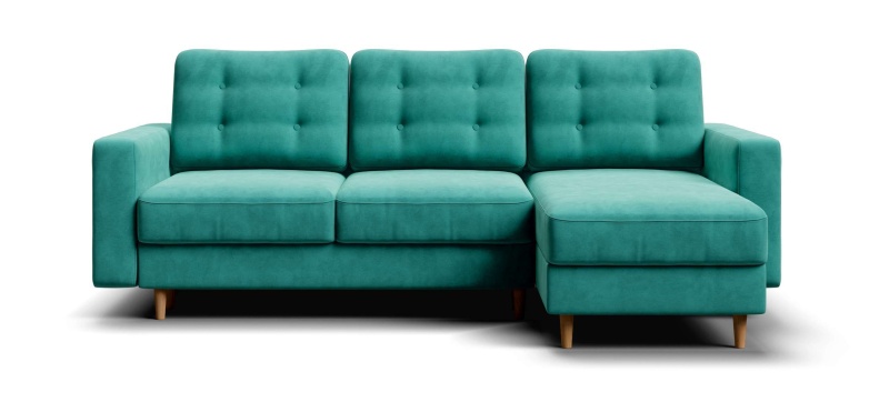 Угловой диван BOSS 2.0 SKANDY велюр Monolit аква синий - купить со скидкой23% Много мебели