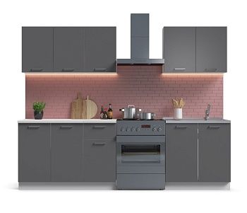 Кухонный гарнитур Люкс-200 Лайт Серый графит