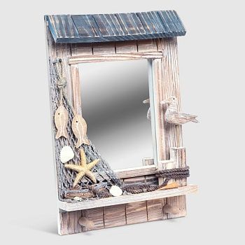 Зеркало декоративное Liansheng бежевое 23.5x6x36 см